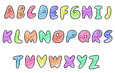 Doodle kawaii cute editable vector text effect.vector