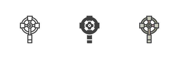 Celtic cross different style icon set