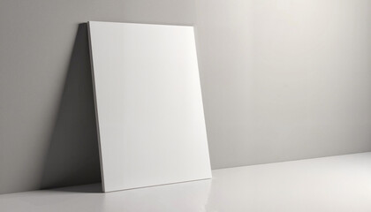 Fototapeta premium A simple book mockup with a blank cover placed on a clean, minimalistic background, perfect for showcasing branding, book cover designs, or promotional materials.