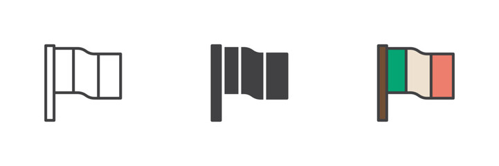 Flag of Ireland different style icon set