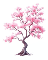 Naklejka premium Pink cherry blossom painting