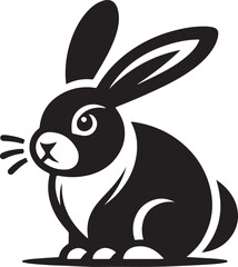 Silhouette vector EPS of a rabbit in a cute, hopping pose. Ideal for wildlife logos, pet branding, Easter designs, nature projects, farm icons, and artistic illustrations.