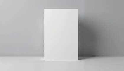 A tall flat box mockup with a blank design, standing upright on a clean white surface. Ideal for showcasing product packaging designs in a professional and minimalistic style.