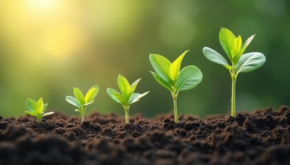 Plant growth stages from seed to mature plant. Seedling evolution development, success, life cycle, natural progression. Agriculture trend, sustainable care, business planning, nurturing flora