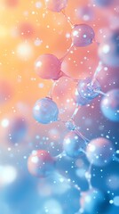 Abstract molecular structure with glowing colors.