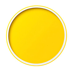 Bright Yellow Circle with White Border isolated on transparent background