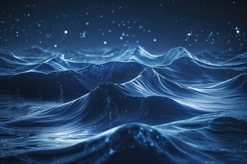 Mystical Indigo Wave Background for Surreal Light Effects and Drift Patterns