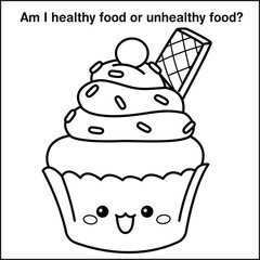 Kawaii Food: Black and white to Color—for Kids