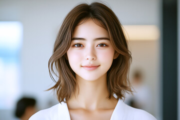 Fototapeta premium ナチュラルな笑顔の美しい女性