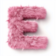 Fototapeta premium Alphabet. Fluffy 3D pink letter