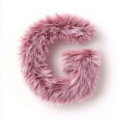 Fototapeta premium Alphabet. Fluffy 3D pink letter