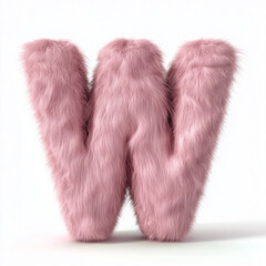 Alphabet. Fluffy 3D pink letter
