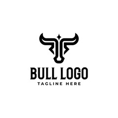 bull and buffalo cow head animal mascot logo for sport