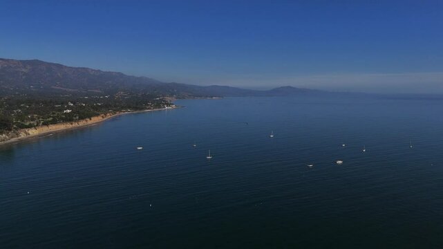 Aerial View of Downtown Santa Barbara and East Beach