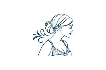 Elegant Woman Logo Collection with Floral Elements