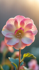 A beautiful close-up of a begonia flower in the morning light. Created with generated AI.