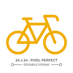 Fototapeta premium Bicycle duotone color ui icon. Eco friendly transport riding. Healthy lifestyle activity. CO2 emission reduce. Isolated vector illustration. Web design user interface element, pixel perfect