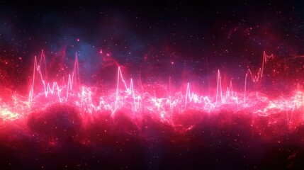 Pink nebula energy wave cosmic background