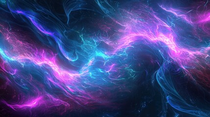 Obraz premium Cosmic Nebula: A Symphony of Pink and Blue Celestial Energy