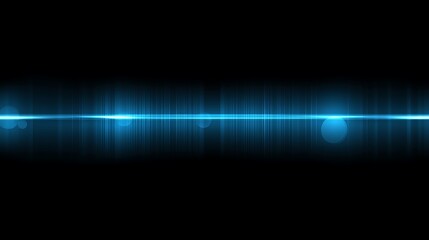 Abstract blue light streak on black background.