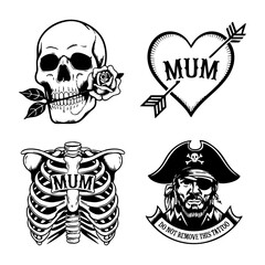 Bold Tattoo Designs: Skulls, Roses, Pirates, and Heart Symbols