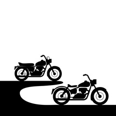 Fototapeta premium Minimalistic Motorbike Ride Illustration