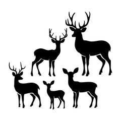 Deer Family Silhouettes – From Fawn to Stag