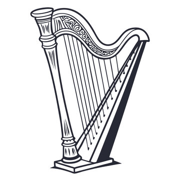 recommend clip art: Harp vector image