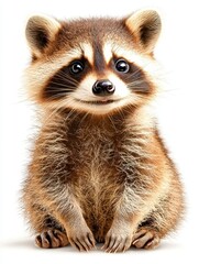 Fototapeta premium Playful raccoon portrait urban setting animal photography studio environment close-up view wildlife concept