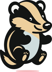  A simple Badger vector style with white background 