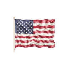 Fototapeta premium Waving American Flag on Flagpole - Patriotism and Independence Symbol