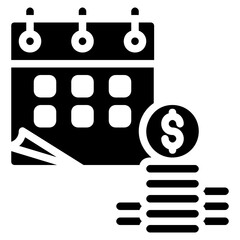 financial plan vector glyph icon