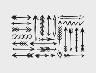 Set of hand drawn arrows vector file