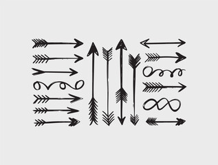 Set of hand drawn arrows vector file