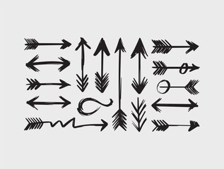 Set of hand drawn arrows vector file