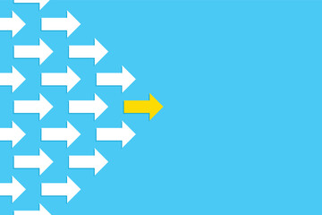 A yellow arrow leads to white arrows