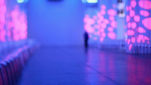 Blur background of Fashion runway catwalk,Empty runway catwalk out of focus fashion show