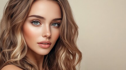 Fototapeta premium Radiant Beauty: A Stunning Woman Portrait