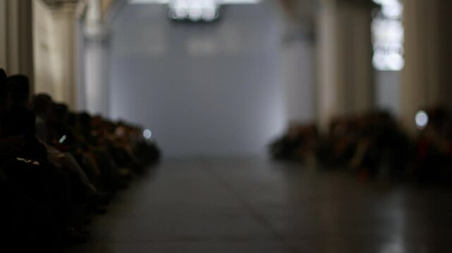 Blur background of Fashion runway catwalk,Empty runway catwalk out of focus fashion show