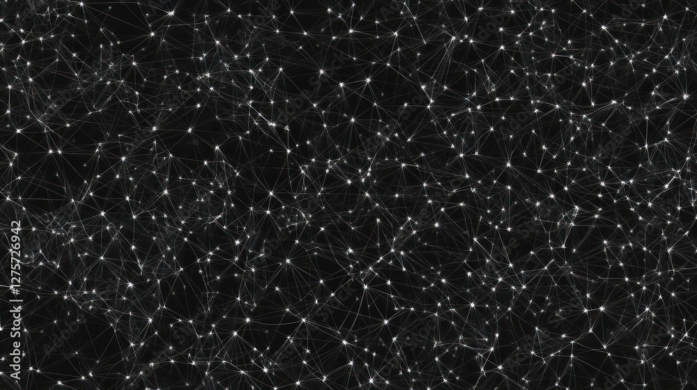 Leinwandbilder abstract network connection background, digital data, glowing nodes, plexus, technology