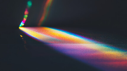 Prismatic light leaks create vibrant rainbow bokeh effects