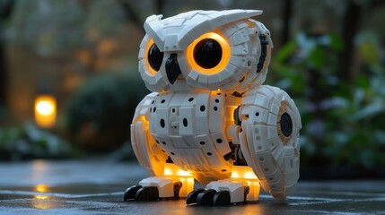 Robotic Owl Glowing Night Garden Toy