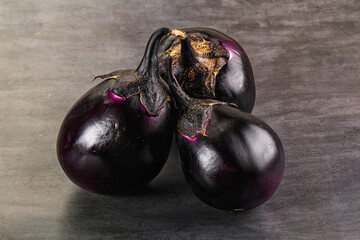 Raw violet and black eggplant