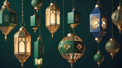 Obraz premium Elegant Ramadan Lanterns: A Celebration of Light and Design