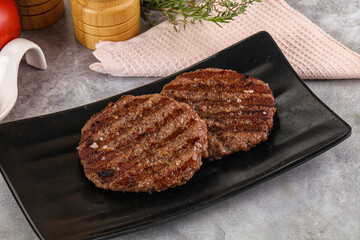 Grilled beef burger cutlet minced meat