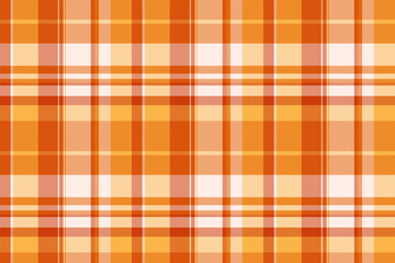 Napkin background pattern textile, warm tartan texture seamless. Motif fabric check vector plaid in orange and linen colors.