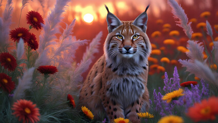 majestic lynx with piercing golden eyes
