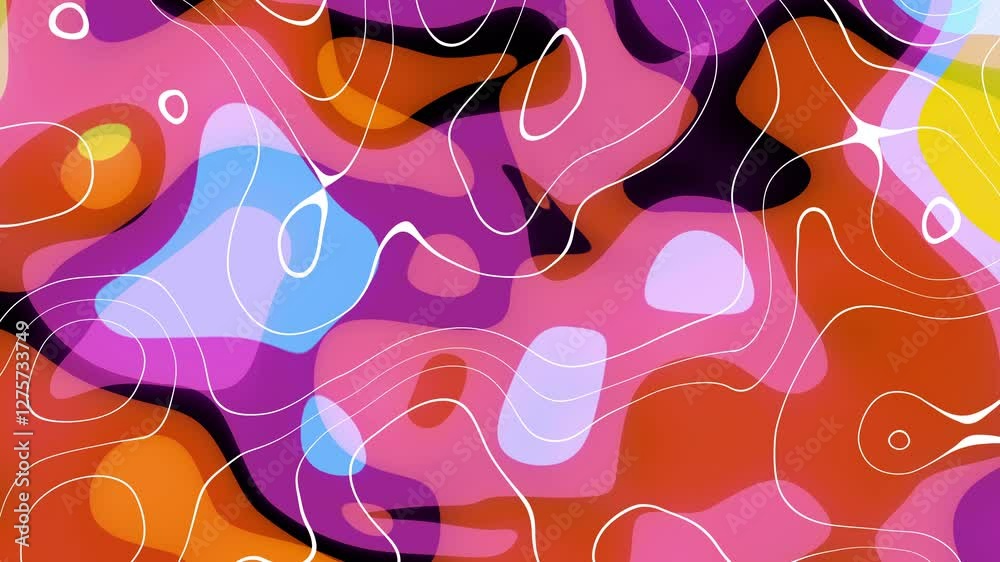 Leinwandbilder a vibrant and abstract design with fluid, wavy forms that seamlessly blend from one color to another