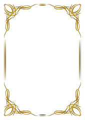 Vintage swirling frame. Retro decorative curling vignette.