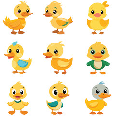 Naklejka premium set of cartoon birds